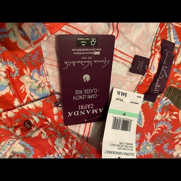 GLORIA VANDERBILT Amanda Capri - Calm Coral Milonga Paisley - Picture 10 of 10